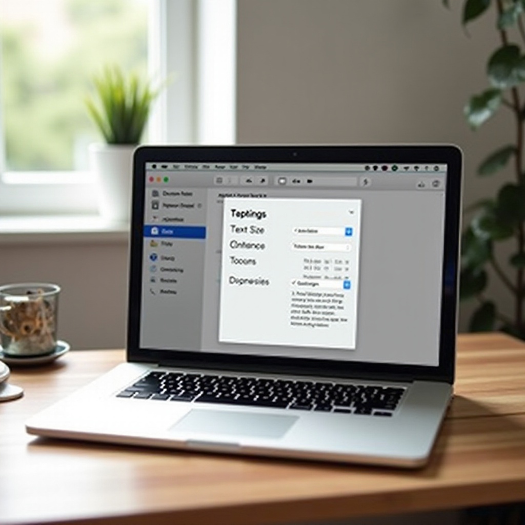как увеличить размер текста на mac